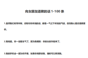 《向女朋友道歉宝典》